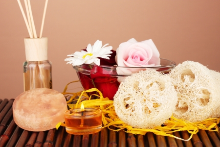 Loofah on color backgroundの写真素材