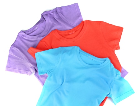 Blue t-shirt isolated on whiteの写真素材