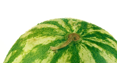 Ripe watermelon on white background close-upの写真素材