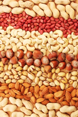 assortment of tasty nuts, close upの写真素材