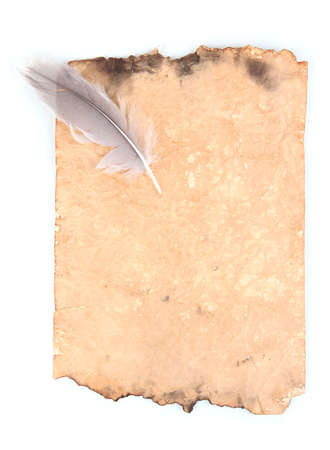 Old paper isolated on whiteの写真素材