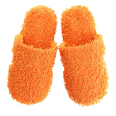 bright slippers, isolated on whiteの写真素材