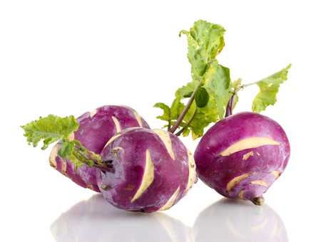 Fresh turnip isolated on whiteの写真素材
