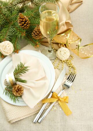 beautiful christmas setting, close upの写真素材