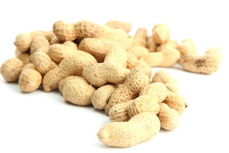 tasty peanuts, isolated on white