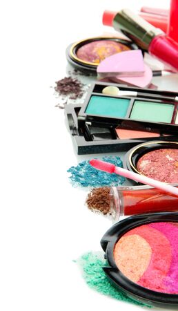 beautiful decorative cosmetics, isolated on whiteの写真素材