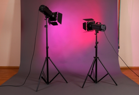 photo studio with lighting equipment