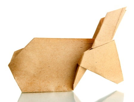 Origami rabbit isolated on whiteの写真素材