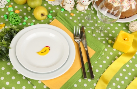 Serving Easter table close-upの写真素材