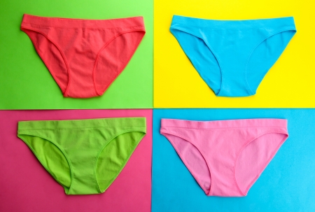 Womans panties, on bright backgroundの写真素材