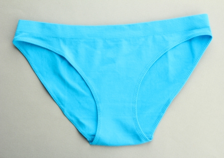Womans panties, on grey backgroundの写真素材