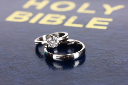 Wedding rings on bible