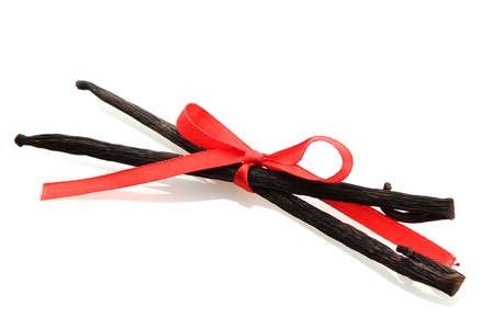 Vanilla pods isolated on whiteの写真素材