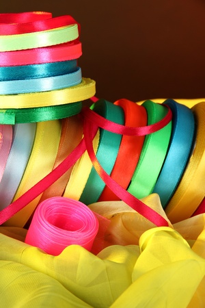 Bright ribbons on bright  backgroundの写真素材