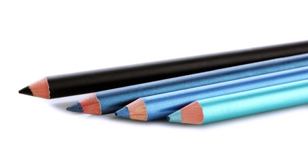 Cosmetic pencils, isolated on whiteの写真素材