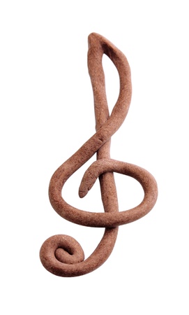 Treble clef isolated on whiteの写真素材