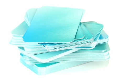 Stack of business cards, isolated on white