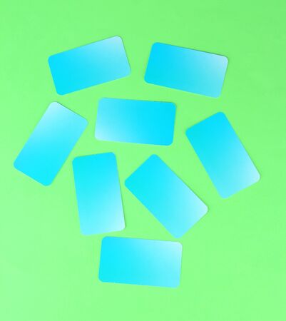 Business cards, on color backgroundの写真素材