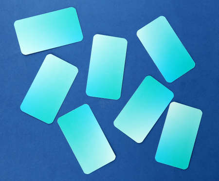 Business cards, on color backgroundの写真素材