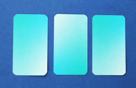 Business cards, on color backgroundの写真素材