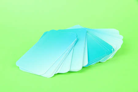 Business cards, on color backgroundの写真素材