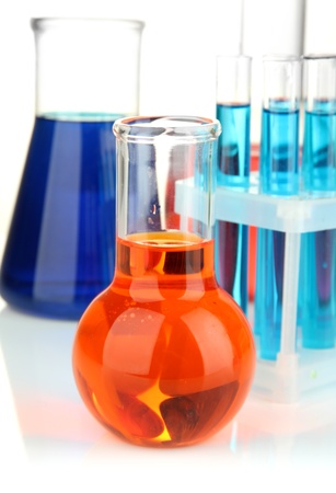 Test-tubes isolated on whiteの写真素材
