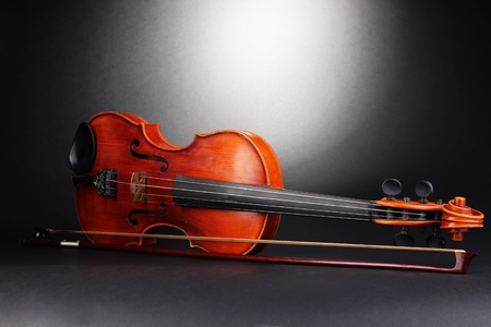 Classical violin on black backgroundの写真素材