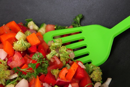 Vegetable ragout in wok, close upの写真素材