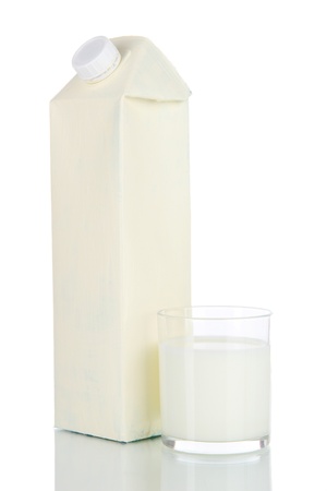 Milk pack isolated on whiteの写真素材