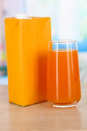 Juice pack on table in kitchenの写真素材