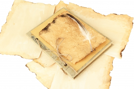 Old paper isolated on whiteの写真素材