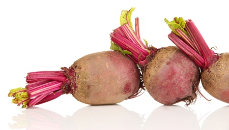 Young beets isolated on whiteの写真素材
