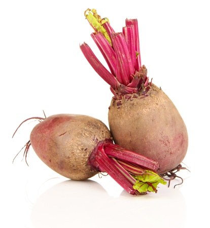 Young beets isolated on whiteの写真素材