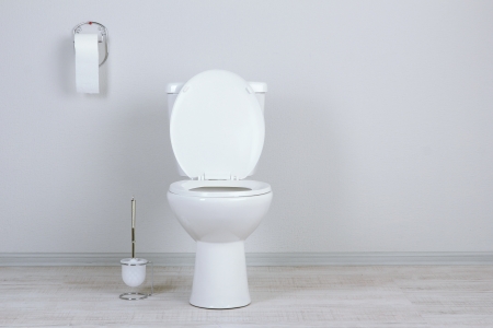 White toilet bowl in a bathroom