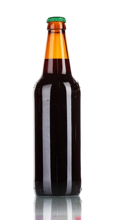 Bottle of beer isolated on whiteの写真素材