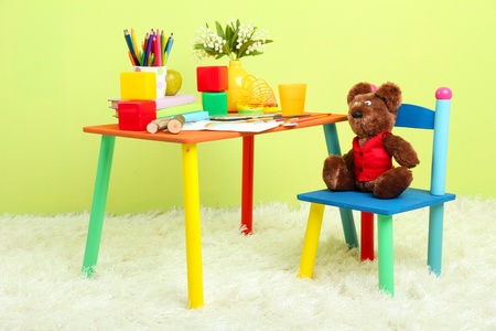 Modern child's room with equipment and toysの写真素材