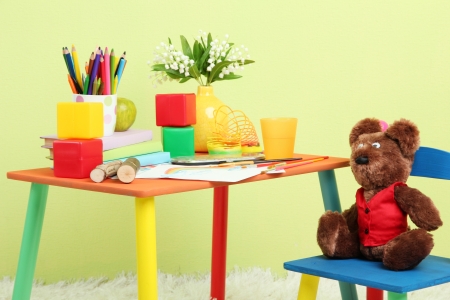 Modern child's room with equipment and toysの写真素材