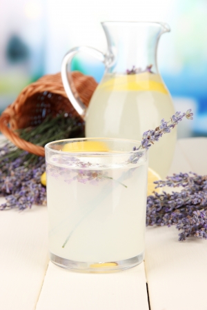 Lavender lemonade, on bright backgroundの写真素材