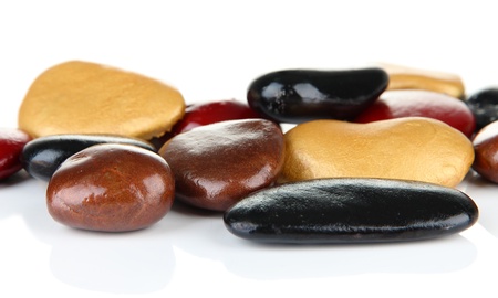 Colorful pebbles, isolated on whiteの写真素材