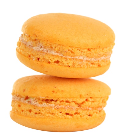 Gentle macaroons isolated on whiteの写真素材