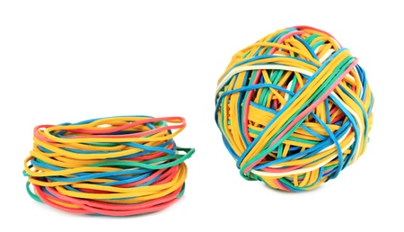 Colorful rubber bands isolated on white
