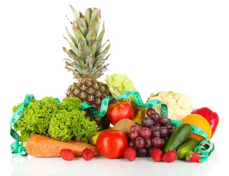 Fresh vegetables isolated on whiteの写真素材