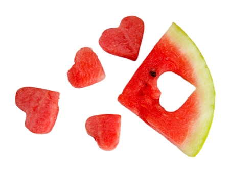 Fresh ripe watermelon, isolated on whiteの写真素材
