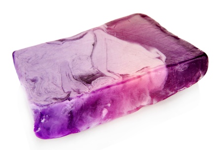 Hand made soap isolated on whiteの写真素材