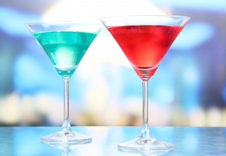 Cocktails on bright backgroundの写真素材