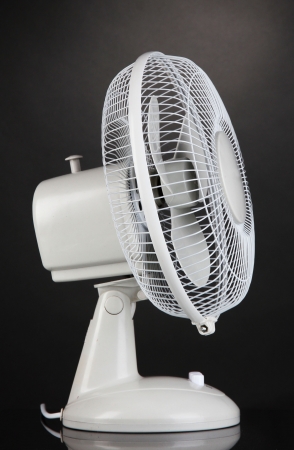 Electric fan on grey backgroundの写真素材