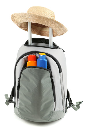 Suitcase isolated on whiteの写真素材