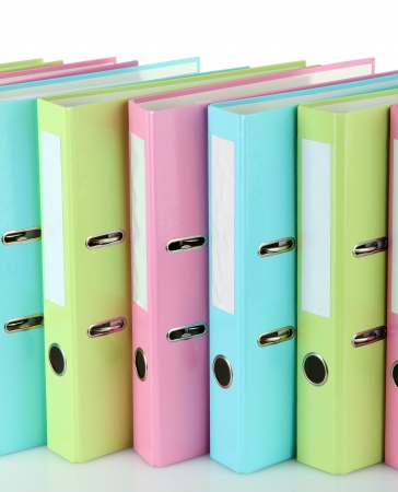 Colorful folders, isolated on whiteの写真素材