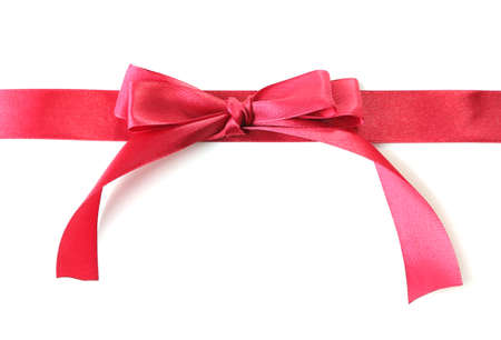Color gift satin ribbon bow, isolated on white