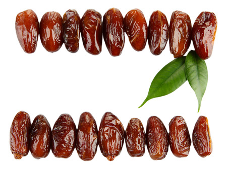 Dried dates isolated on white